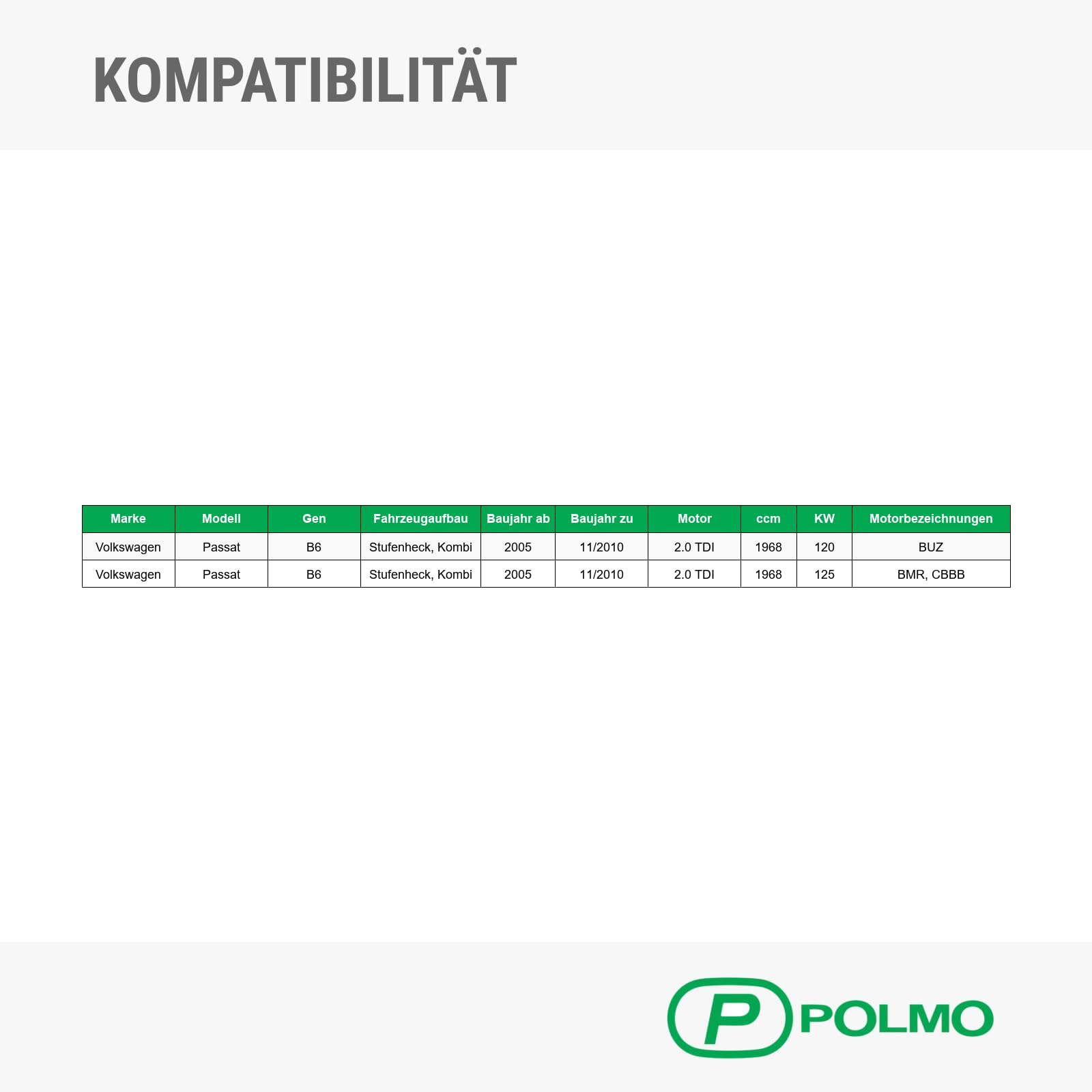 POLMOstrow Auspuff Mitteltopf für Volkswagen Passat B6 2.0 TDI Stufenheck, Kombi 2005-11.2010