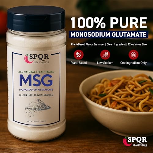 Image of Plant Based MSG Seasoning Monosodium Glutamate XL 12 Ounce Bottle Gluten Free Restaurant Grade Flavor Enhancer by SPQR Seasonings (Pack of 2)