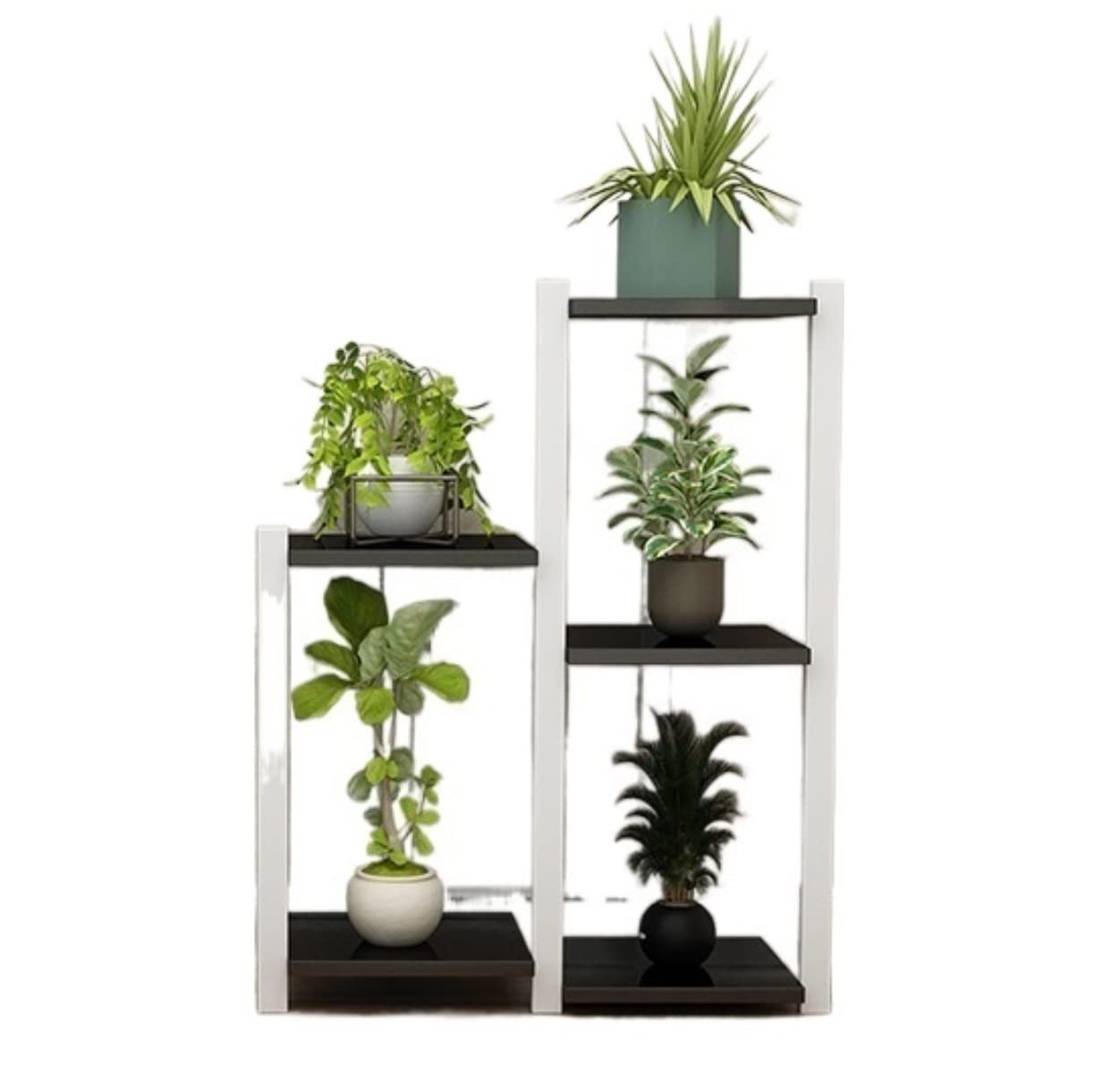 MHbdfsxz Plant Shelf For Multiple Plants Wood Plant Shelves Flower Holder Multifunction Pot Stand Home Garden Flower Stand For Patio(C)