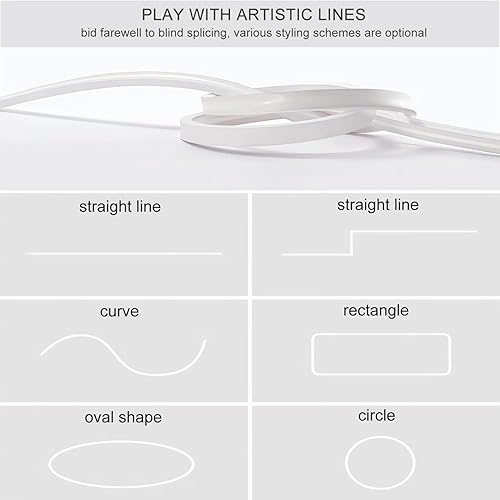 Miniatura 5 de ZHAOLIGH - Sistema de canal LED de silicona, tubo flexible de 16.4 pies, 1.181 x 0.787 in, tubo flexible para luz de neón de bricolaje, tubo en