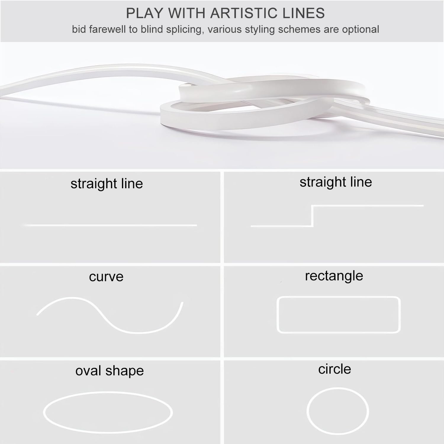 CAODAI - Sistema De Canal LED De Silicona, 5/10 M/piezas A Través De Luz LED Blanca De Neón Para