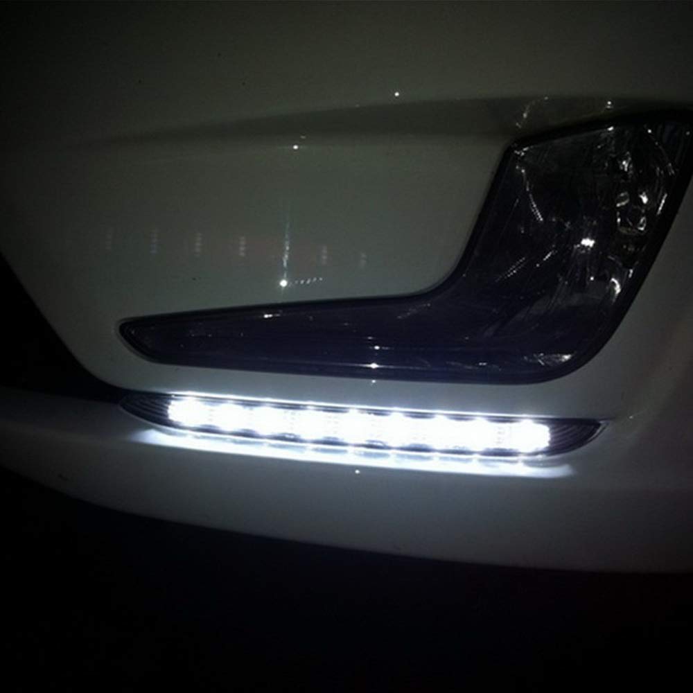 Luz diurna LED DRL para K2 Rio 2011-2014, LED 6000K blanco parachoques delantero DRL + luz amarilla de señales de giro