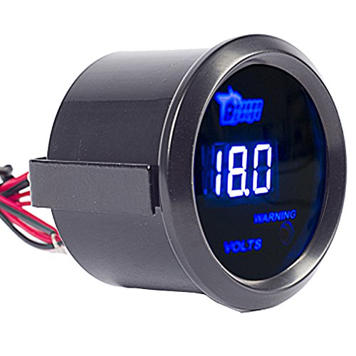 Etopars 2" 52Mm Black Car Auto Digital Blue Led Light Volt Voltage Led Gauge Meter #TOP2