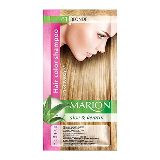 Marion Hårfärg schampo i påse, halvhållbar färg, hållbarhet 4 till 8 tvättar, med aloe och keratin