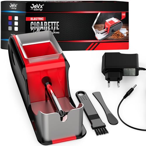 JeVx Máquina Entubar Eléctrica y Liar Tabaco Automática, Máquina para Hacer Cigarros y Liadora de Cigarrillos, Máquina de Hacer Tabaco, Máquina de Liar Cigarrillos y Entubar Tabaco Rojo