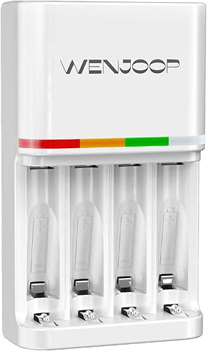 Cargador rápido NiMH de 4 ranuras para baterías AAAAA, carga completa en 3.5 horas, cargador de batería con pantalla LED, diseño plegable y ligero, disponible en Yaxa Costa Rica