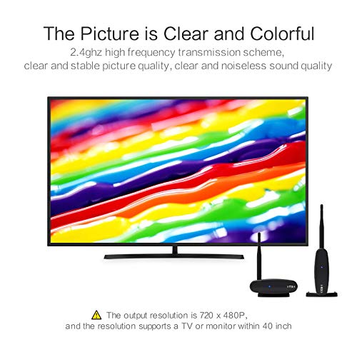 Wireless Audio Transmitter and Receiver,PAKITE 2.4GHz 24 Channels with IR Remote Extender ,Support 480P 656FT Transmission Wireless RCA Video & Audio Sender for Satellite DVD to TV Home Use - Thumbnail 7