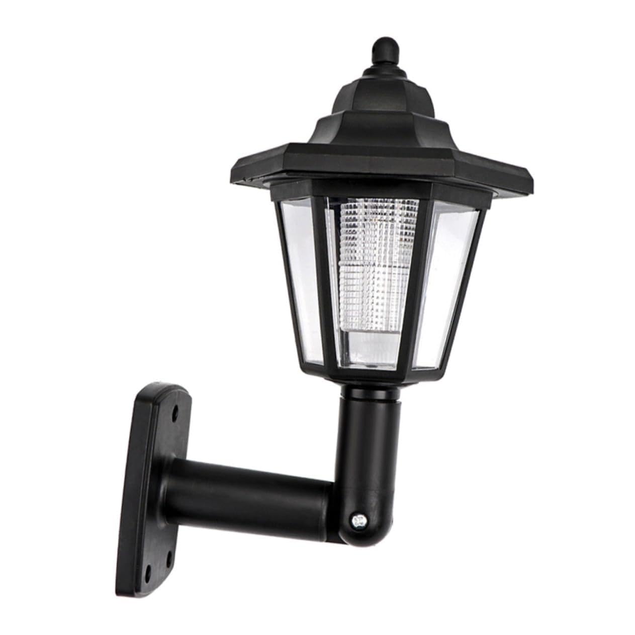 Operitacx 2 Pcs Solar Hexagon Wall Lights, Solar Powered Wall Mounted Lanterns, Black Pc+abs, Ip44, for Backyard and Corridor