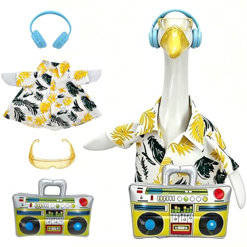 FEIYUENO Hip Hop Hawaiian Porch Goose Outfit Fits 23" Statue, Hawaii Yellow | 80...