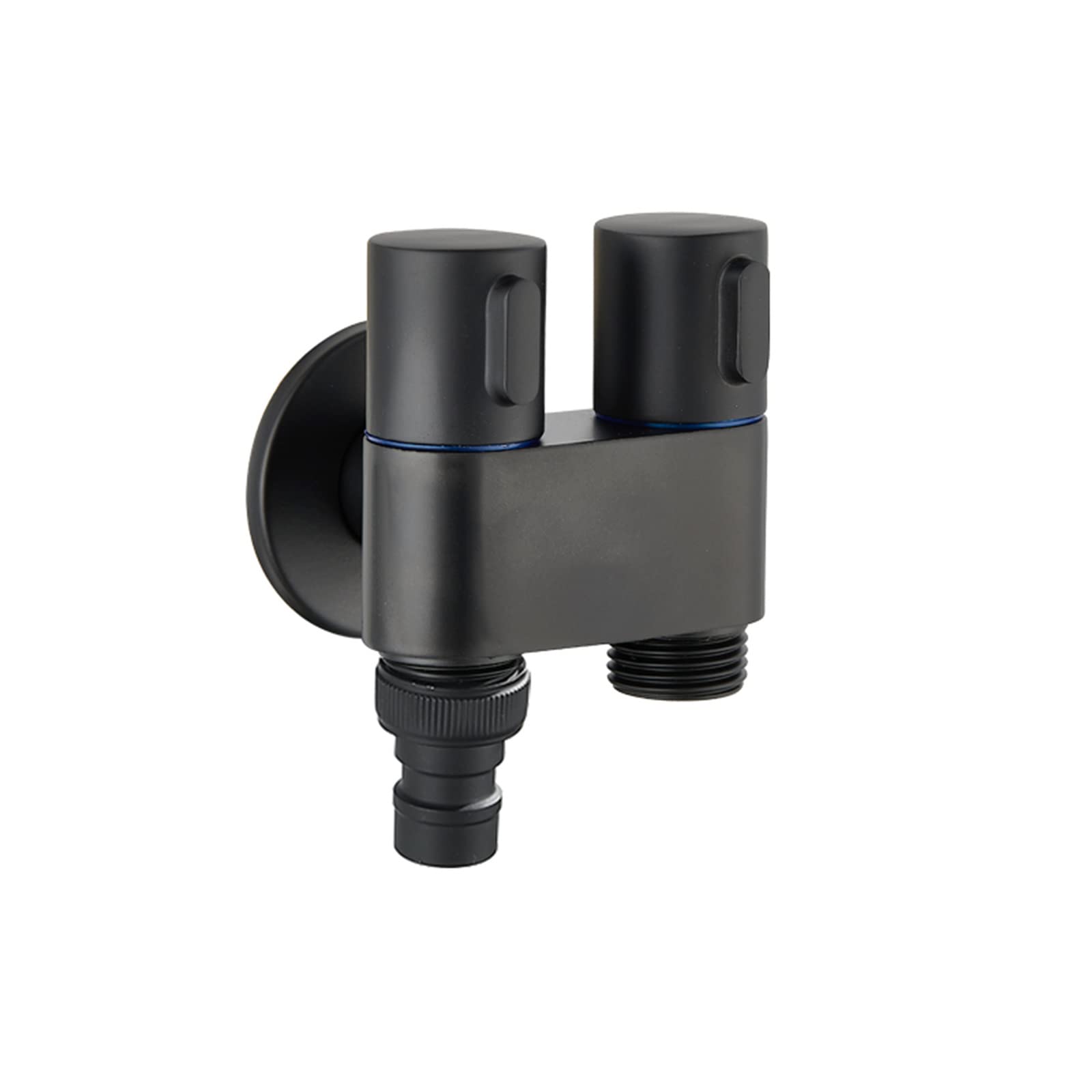 BiaoTeng rubinetto per lavatrice rubinetto doppio giardino ottone con rubinetto singolo freddo rubinetto giardino 1/2 ottone rubinetto da esterno doppio per balcone della cucina,nero B