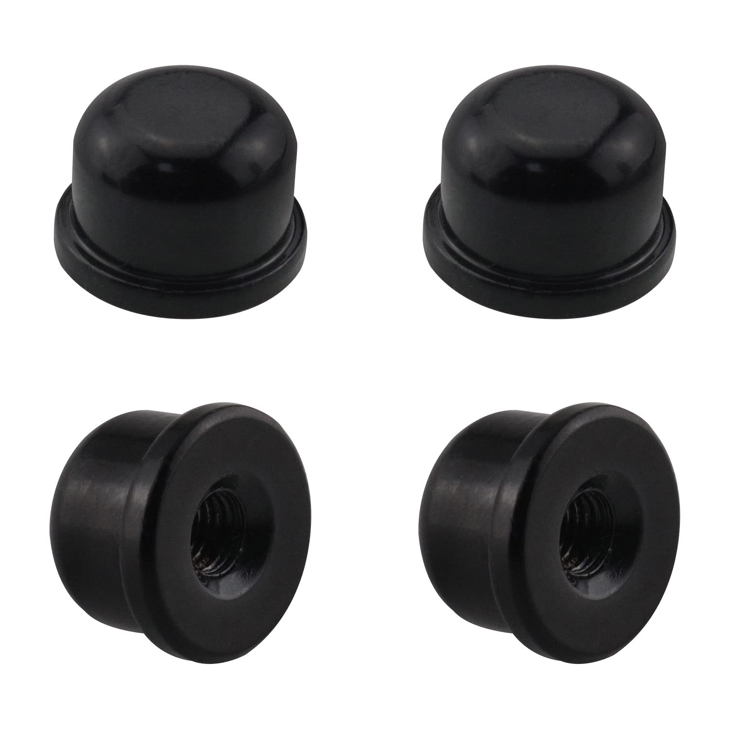 4PCS 1/4-27 Solid Lamp Finials Caps Tapped of Tops for Lamp Shade Holder Harp Decoration, Black