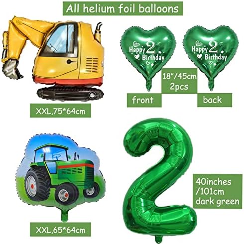 2 lata traktora urodziny dekoracja zielona balon 2 dzieci dekoracja urodzinowa Happy Birthday 2 lata urodziny chłopca dziecka