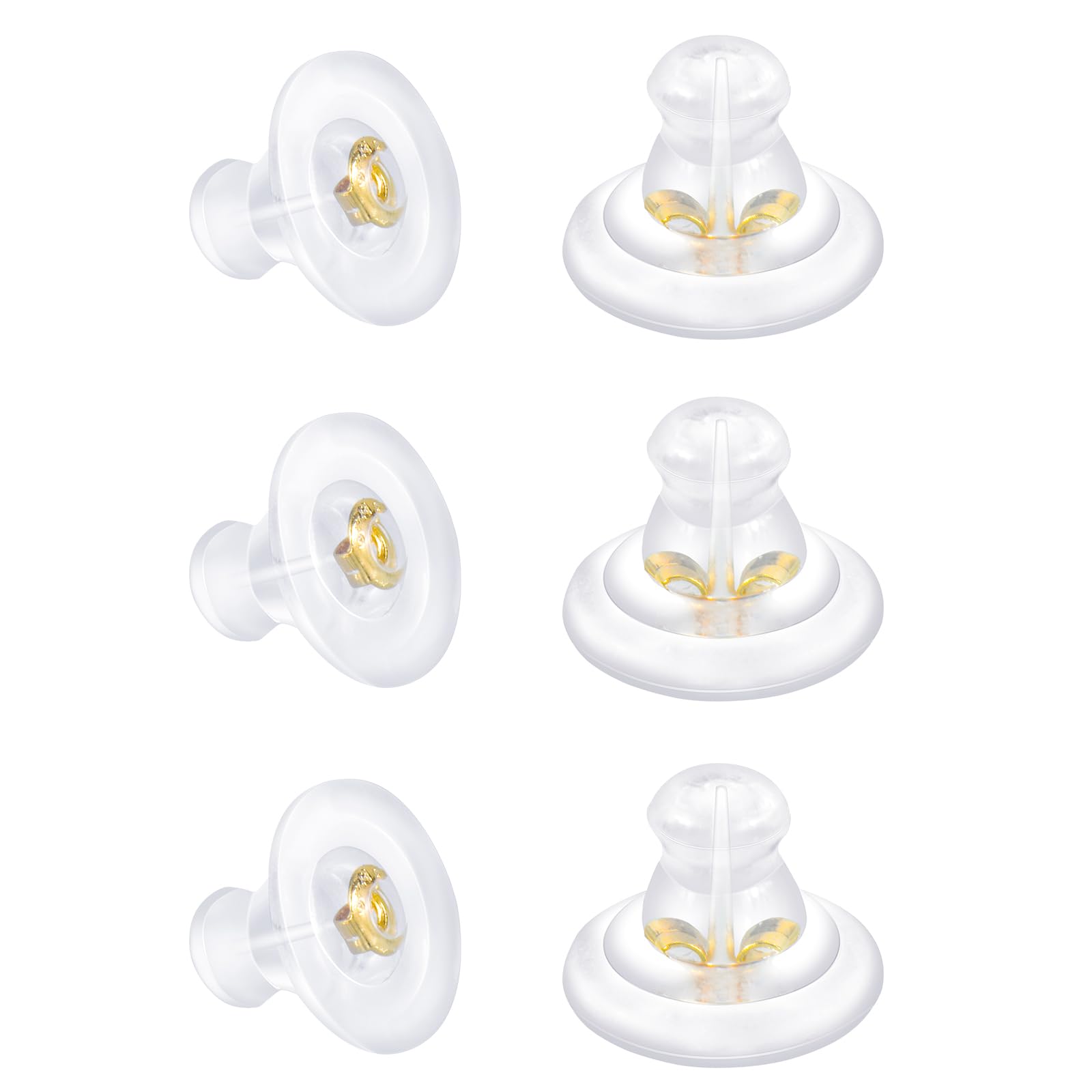 Earring Backs for Droopy Ears,18K Gold High Quality Silicone Backs,Soft