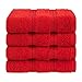 American Soft Linen Luxury Washcloths for Bathroom, 600 GSM 100% Cotton 4 Piece Turkish Wash Cloth Set, 13x13 in Soft Rags for Body and Face, Red Washcloths