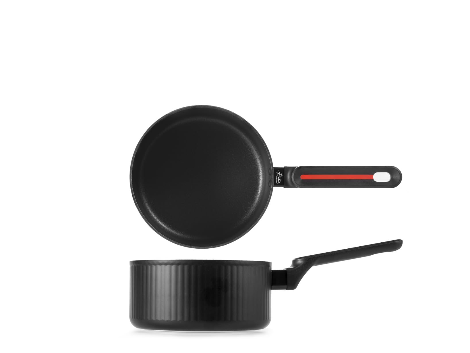 H&H 1 x Voyage 16 cm Non-Stick Saucepan - Pfluon Coating, Elegant Design, Suitable for Induction, by Bruno Barbieri