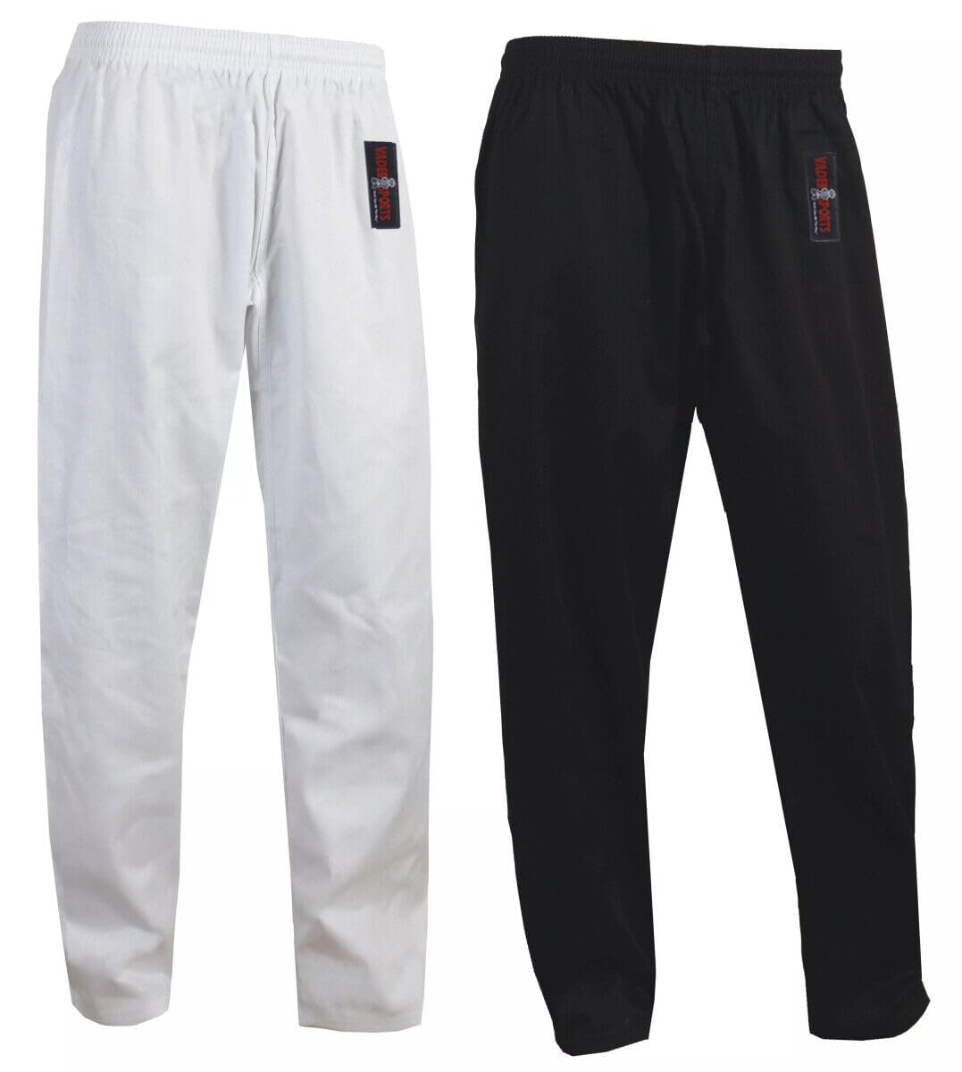 Vader Kids/Adults Karate Trousers Unisex, Martial Arts Training Competition & Tournament Pants Gi Polly Cotton Fabric Kickboxing Aikido Kung Fu Trouser (White, 2/150cm)