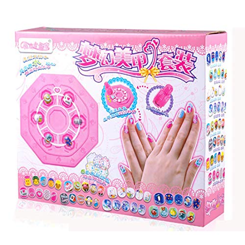 Blossm Kids Makeup Kit Toy for Girls ,Nail Studio Art Manicure Gift Colorful Fake Nails & Themes Stickers Set Kit for Kids Makeup