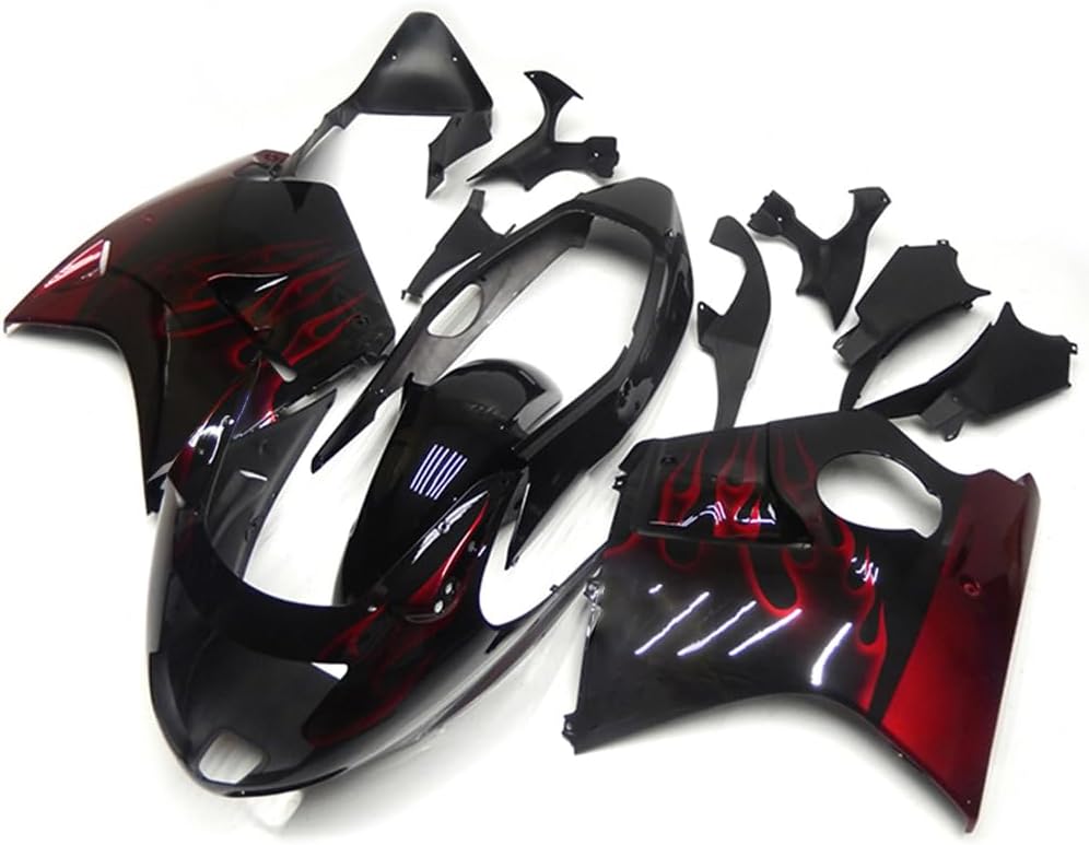 Motorcycles Fairings Full Fairing Kit for Honda CBR1100XX 1996 1997 1998 1999 2000 2001 2002 2003 2004 2005 2006 2007 Injection ABS Plastic Bodywork Bodyframe -Black Red Flame