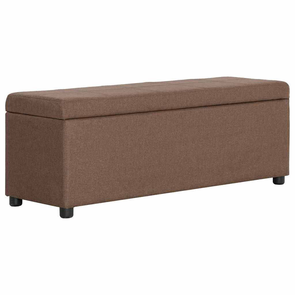 Banco de almacenamiento de 116 cm, color marrón poliéster con maletero para