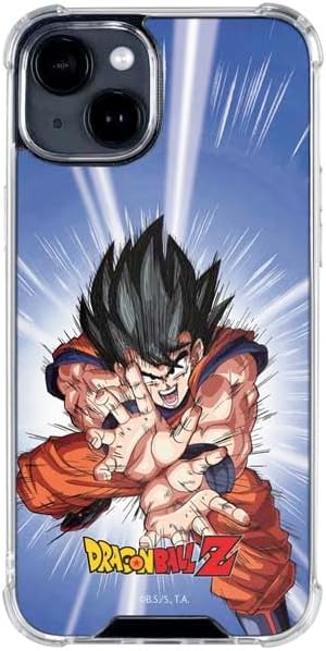 Skinit Clear Phone Case Compatible with iPhone 14 - Officially Licensed Dragon Ball Z Goku Kamehameha Blast Design