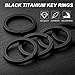 TISUR Titanium Keychain Rings, Split Side Pushing Heavy Duty Black Key Ring For Key Chain Carabiner Dog Tag (2PCS Black Large)