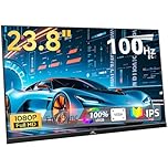 Kenowa 23.8" USB-C Portable Monitor IPS Screen 100Hz FreeSync Gaming Display FHD 1080P External Computer Monitor with Type-C HDMI Dual Speakers Adjustable Stand for Laptop,Windows PC,Mac,PS4,Xbox