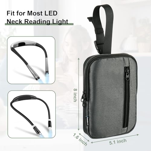 Image of Carrying Case Compatible with Glocusent / for Vekkia / for LEDGLE / for LITOM / for TSINGREE LED Neck Reading Light Book Light for Reading in Bed, Portable Storage Travel Holder Fits For Accessories