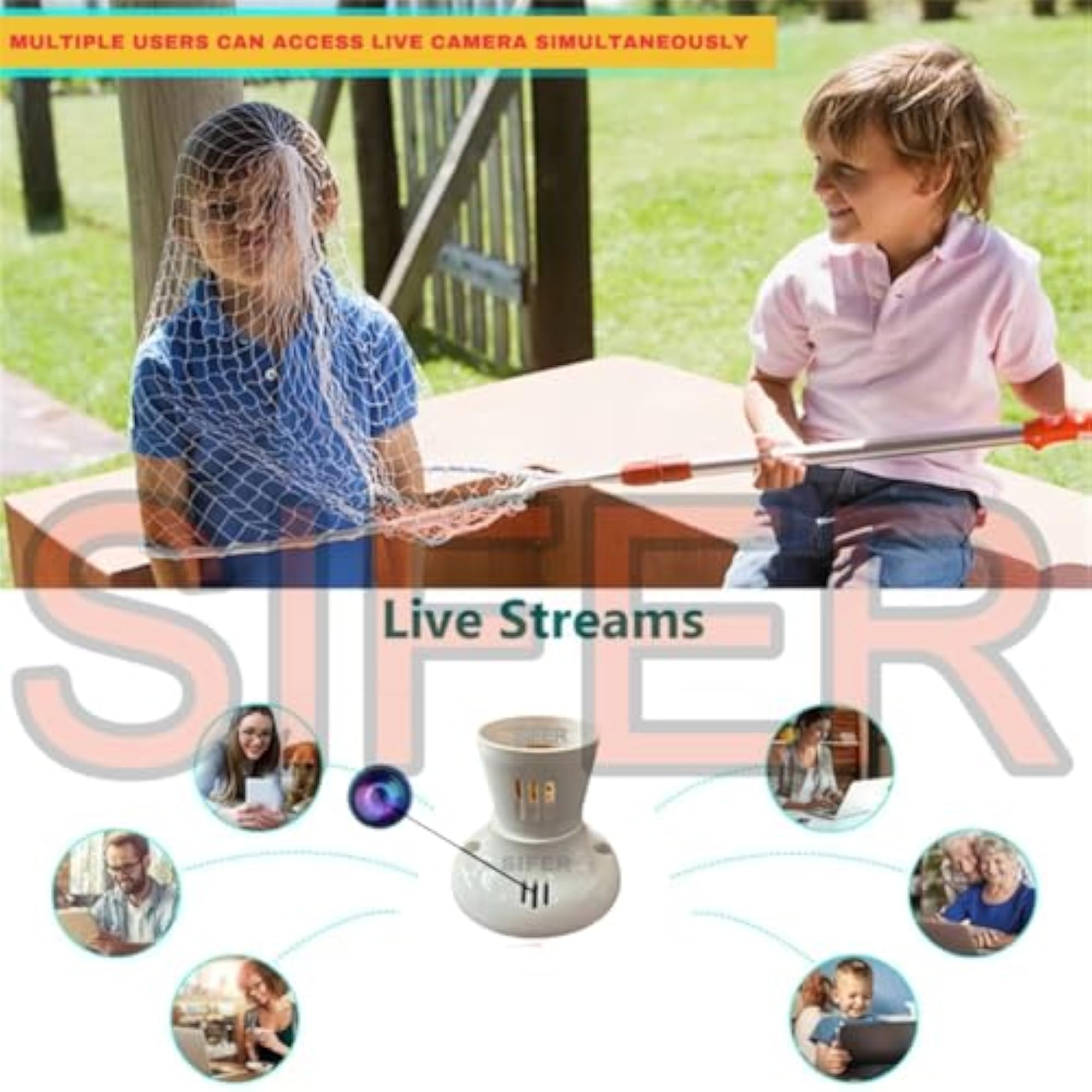 1080P WiFi Bulb Holder Hidden Camera with Audio and Video Recorder