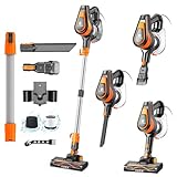 TC-JUNESUN 23Ft Corded Vacuum Cleaner, 600W Powerful Self-Standing Stick Vacuum for Home with 20Kpa Suction, 2 Speeds Lightweight Household Vacuum Cleaner for Carpet,Hardwood Floors and Pet Hair