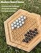 Jackaroo World Abalone Board Game - Marble Strategy Game - 2 Player Games - Marble Chess Game - Intellectual Chess Board Game - Strategy Games for Adults - Wooden Board Games 28 Black & White Marbles