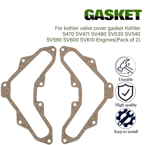 Image of 20-041-13-S 20-041-04-S Valve Cover Gasket for kohler valve cover gasket Kohler S470 SV471 SV480 SV530 SV540 SV590 SV600 SV610 Engines(Pack of 2), black, DPGE350