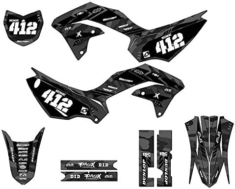 2020-2024 KLX 230 R APACHE Green Senge Graphics Complete Kit Compatible with Kawasaki