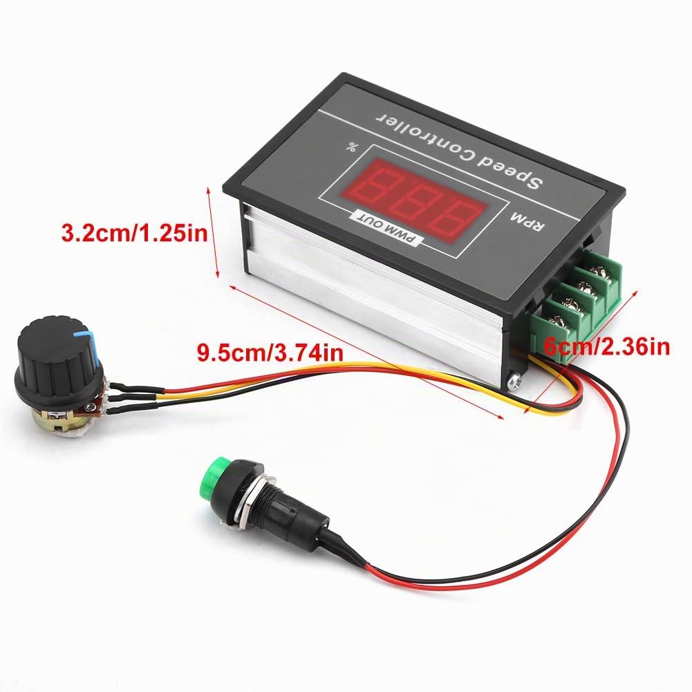 Regolatore di Velocità Regolabile DC con Display Digitale, Controllo Velocità Motore PWM con Interruttore DC 6V-60V