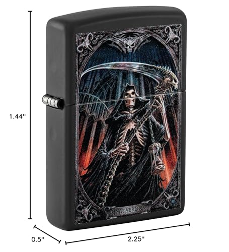 Encendedor Zippo Skeleton Grim Reaper Negro Mate miniatura 3