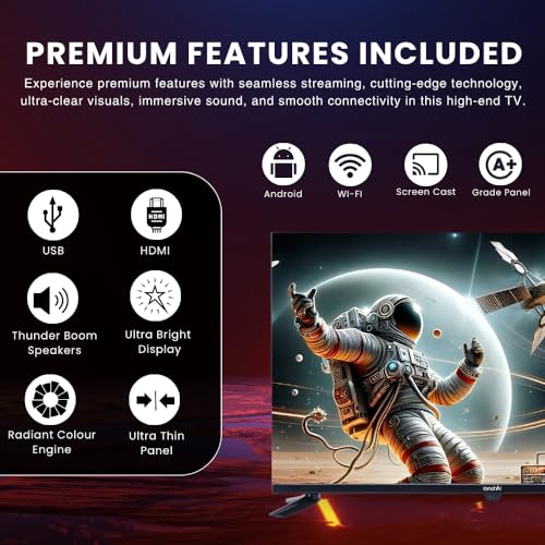 Image of IONSTAR 80 cm (32 Inch) HD Smart LED TV, Voice Control App, 30W Thunder Speakers, WiFi, Screen Cast, USB Ports, LAN, Headphone, AV, Ultra Thin Panel, Radiant Colour Engine