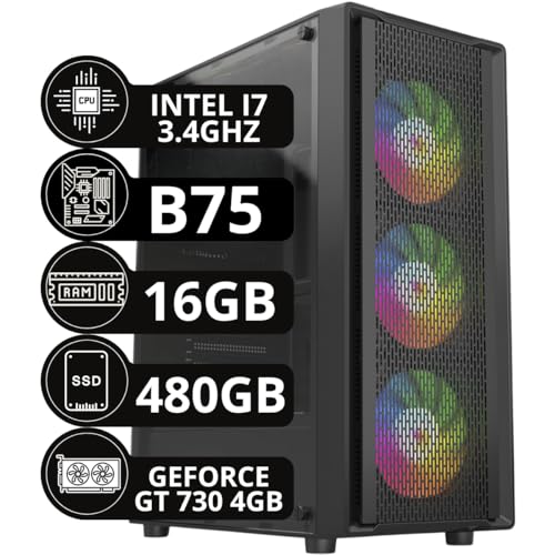 PC Gamer Completo Intel Core I7 3.4GHz 16GB DDR3 SSD 480GB Monitor 19