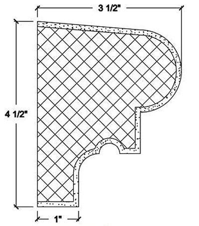 Sill 3.5" x 4.5" x 8', OS001, 4 Pieces per Box