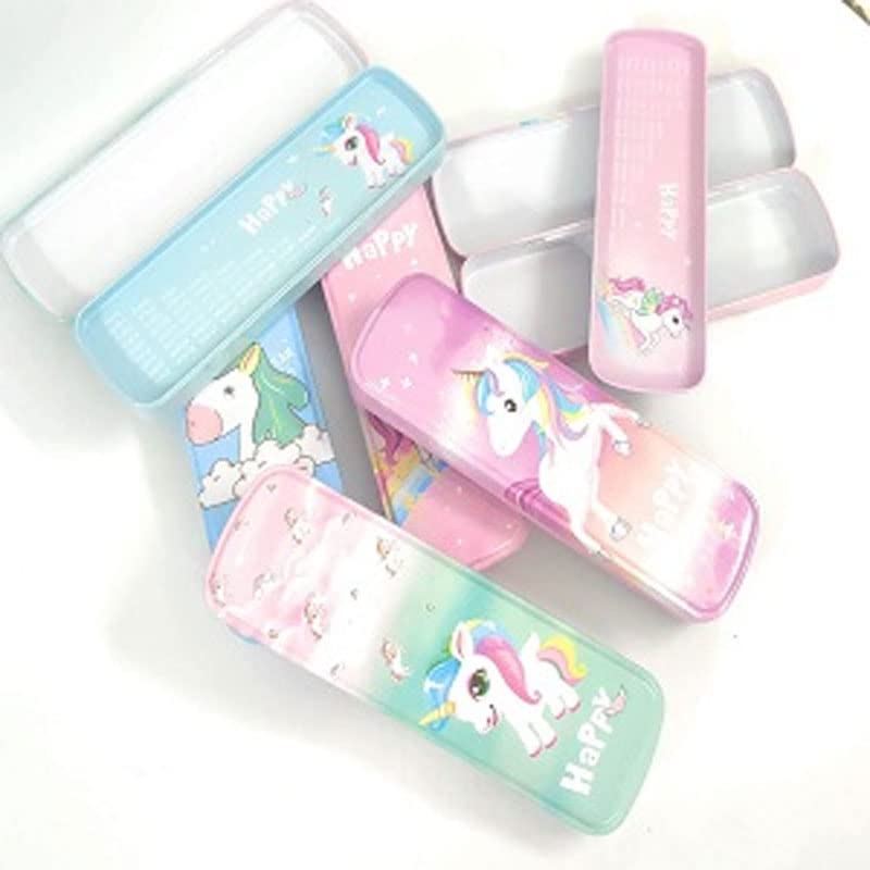 Image of Neel Unicorn Theme Return Gift Set for Girls Unicorn Metal Geometry Box for Girls Kids, Scale Ruler, Machenical Pencil with Lead & Designer Eraser Party Favour Gift Birthday Gift Sets (8 Set)