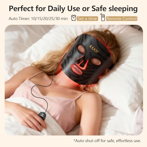 Image of 4-Color Red Light Therapy for Face, 400 LED Red Light Therapy Mask with Timing Function, Portable Led Face Mask Light Therapy for Home & Travel