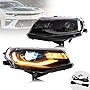 VLAND LED Projector Headlights Compatible For [2016 2017 2018 Chevrolet Chevy Camaro] W/ Welcome / Breathe Function Dynamic DRL & Sequential Turn Signal, Dual Beam Lens, Driver & Passenger Side