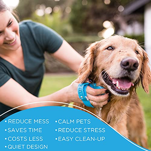Aquapaw 4 in 1 Dog Bath Brush Pro for Dog Washing, Scrubbing, Massaging & Grooming | As Seen on Shark Tank - Fast & Easy Indoor & Outdoor Pet Shower & Sprayer Attachment | Includes 8-Foot Hose | Blue - Image 3