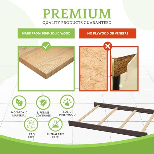 Image of Full-Size Conversion Kit Bed Rails for Dolce Babi Convertible Cribs - Solid Wood Rail - Toddler and Adult Rail for Full-Size Beds - Essential Nursery & Baby Furniture (Mineral Grey)