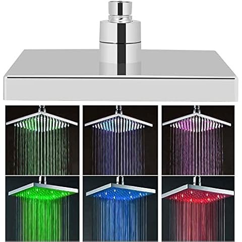 Ejoyous 8 Inch LED Shower Head with Colourful Lights Cover