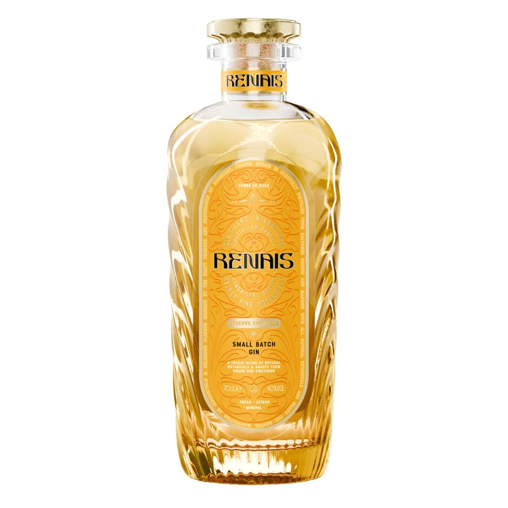 Renais Gin| von Alex & Emma Watson | hergestellt mit echten Grand Cru Trauben| frisch, mineralisch & honigsüß im Geschmack | klimaneutral zertifiziert | 40% vol. | 700ml