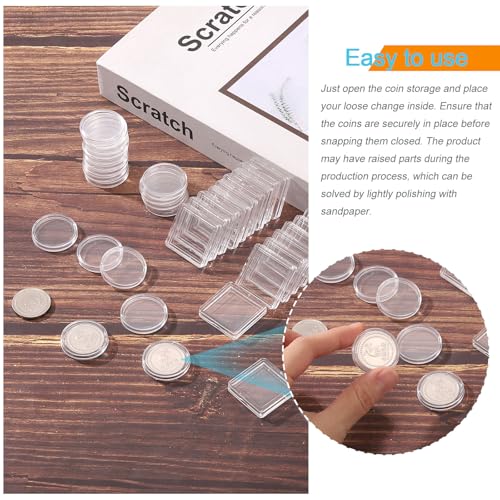 uxcell 30 piezas cápsulas plásticas para monedas 19mm miniatura 5