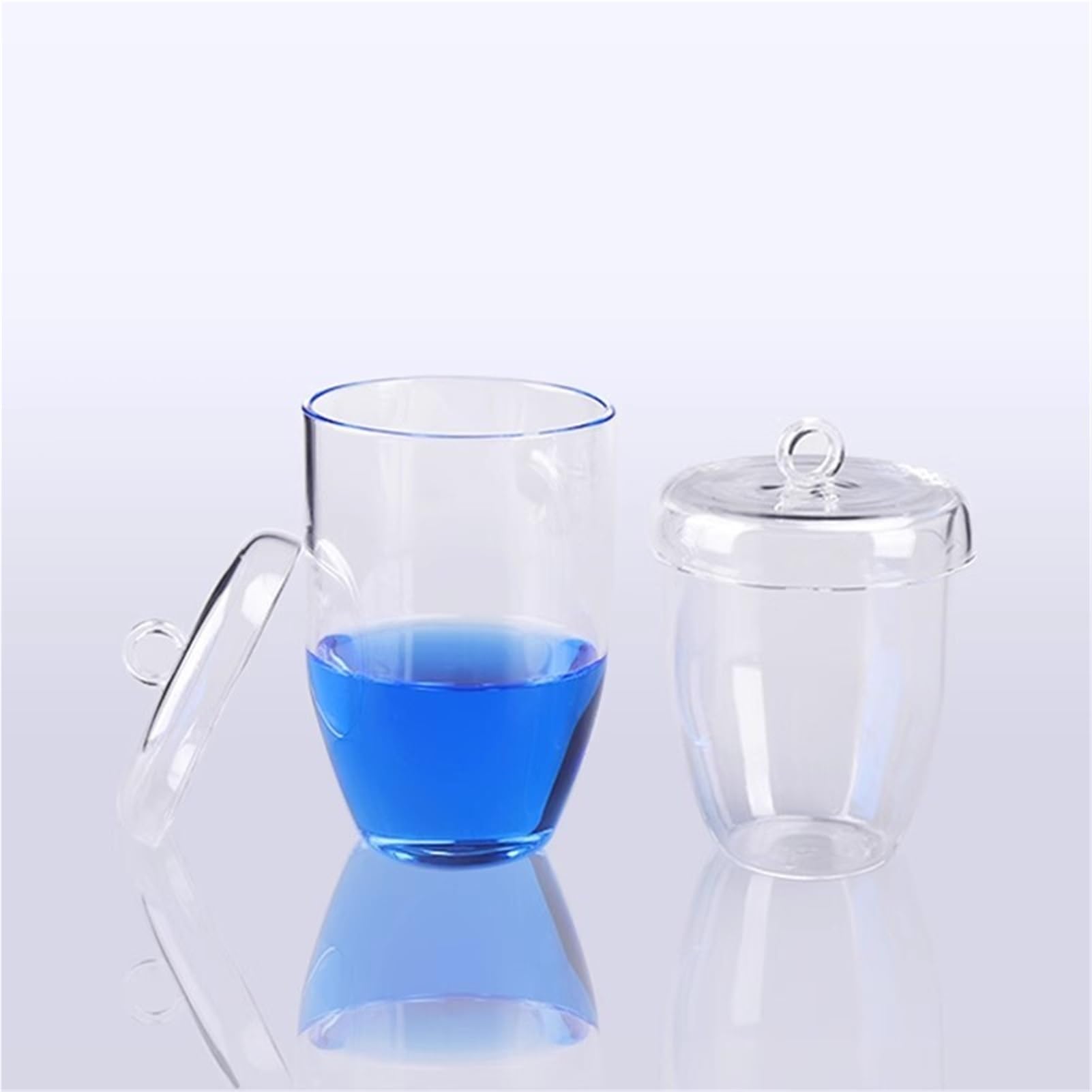 Crisol de vidrio de cuarzo de laboratorio, 1 Uds., con cubierta, alta pureza y resistencia a altas temperaturas, 10/20/30/50/100/150/200/250/300ml(250ml)