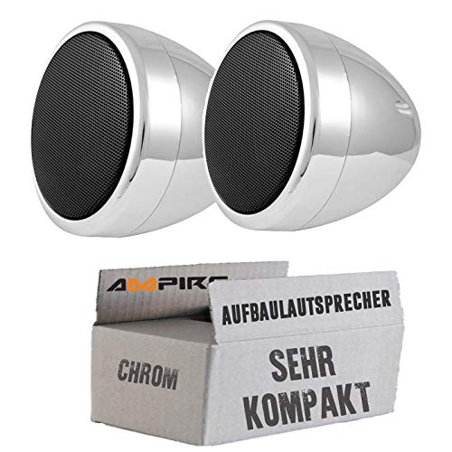 AMPIRE Premium Aufbaulautsprecher, 7cm, verchromt - QX75-CHR