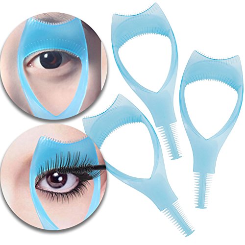 Make Up and Beauty Tools Set Kit of 3pcs Mascara Application Guides Guiding Shields Help Devices Applicators With Eyelashes Eyes Lashes Comb