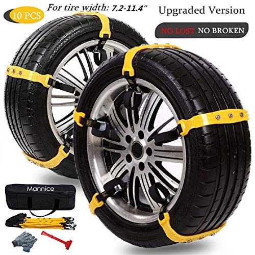 Anti Slip Snow Chains for SUV Car Adjustable Universal Emergency Thickening Anti Skid Tire Chain,Winter Driving Security Chains,Traction Mud Chains for Tire Width 7.2-11.6