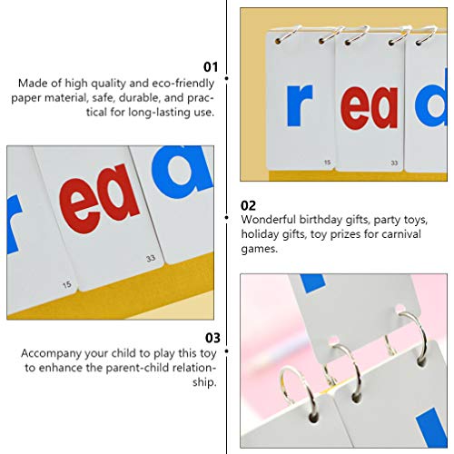 Toyvian Leitura Livro de Cartão Flash 26 Jogos de Ortografia da Letra Do Alfabeto Brinquedos de Educ